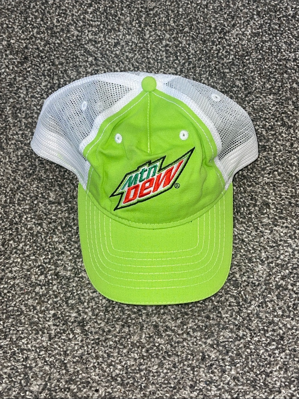 Vintage Mountain Dew Neon Green Mesh Back Trucker Hat